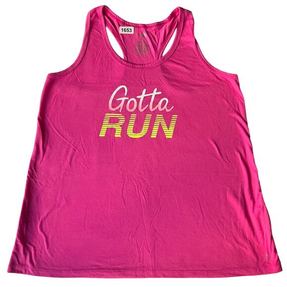 Danskin Now Loose Fit Women’s Sleeveless Tank Top Size L, Pink, Gotta Run - Picture 1 of 6